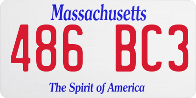 MA license plate 486BC3