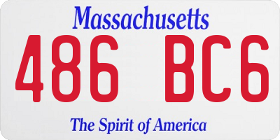 MA license plate 486BC6