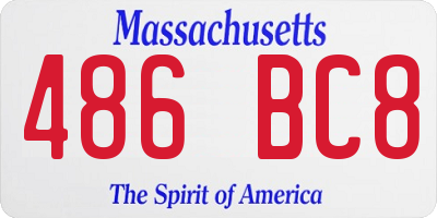MA license plate 486BC8