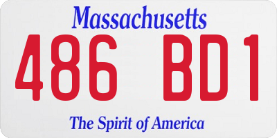 MA license plate 486BD1