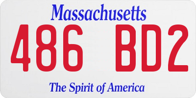 MA license plate 486BD2