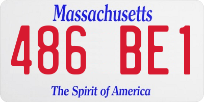 MA license plate 486BE1