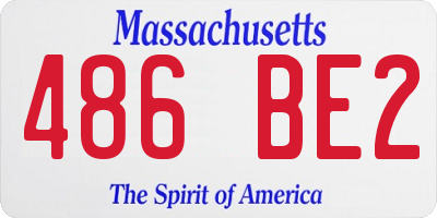 MA license plate 486BE2