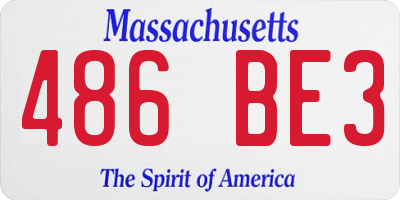 MA license plate 486BE3