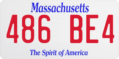 MA license plate 486BE4