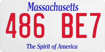 MA license plate 486BE7