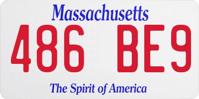 MA license plate 486BE9