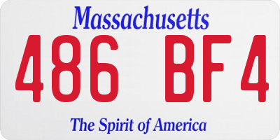 MA license plate 486BF4