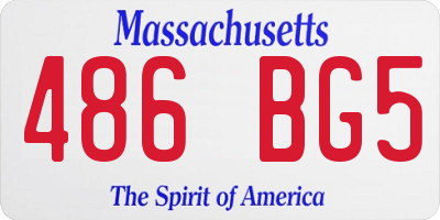 MA license plate 486BG5