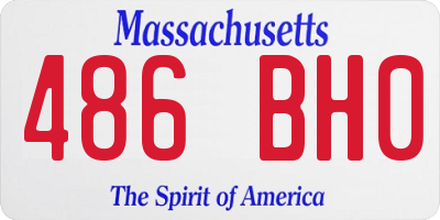 MA license plate 486BH0