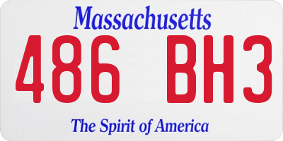 MA license plate 486BH3