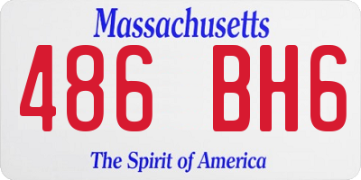 MA license plate 486BH6