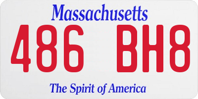 MA license plate 486BH8