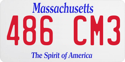MA license plate 486CM3