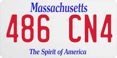 MA license plate 486CN4