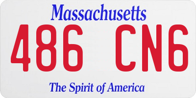 MA license plate 486CN6