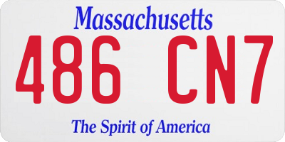 MA license plate 486CN7