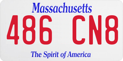 MA license plate 486CN8