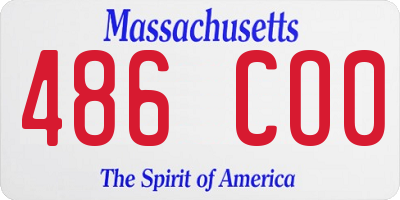 MA license plate 486CO0