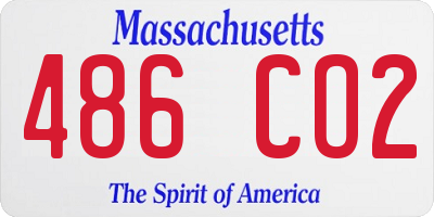 MA license plate 486CO2
