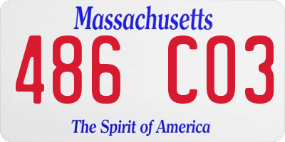 MA license plate 486CO3