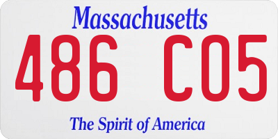 MA license plate 486CO5