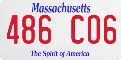 MA license plate 486CO6