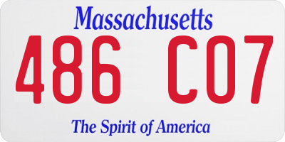MA license plate 486CO7