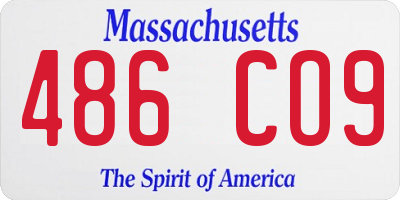 MA license plate 486CO9