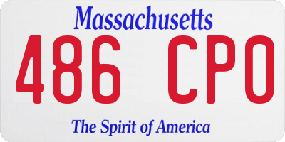 MA license plate 486CP0