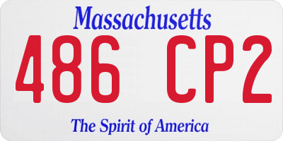 MA license plate 486CP2