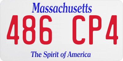 MA license plate 486CP4