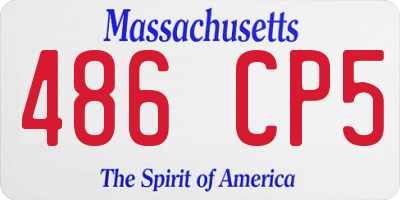 MA license plate 486CP5