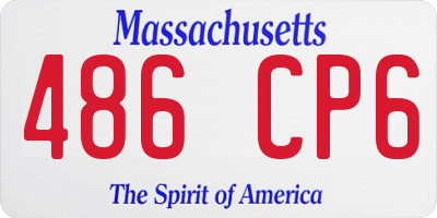 MA license plate 486CP6