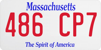 MA license plate 486CP7