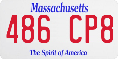 MA license plate 486CP8