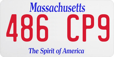 MA license plate 486CP9