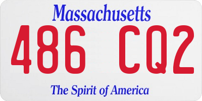 MA license plate 486CQ2