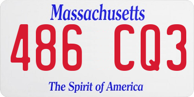 MA license plate 486CQ3