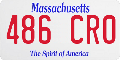 MA license plate 486CR0