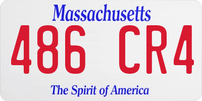 MA license plate 486CR4