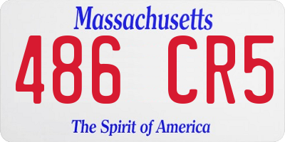 MA license plate 486CR5
