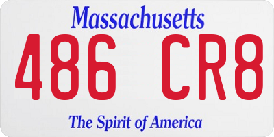 MA license plate 486CR8