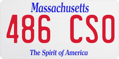 MA license plate 486CS0