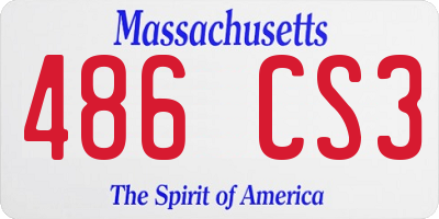 MA license plate 486CS3