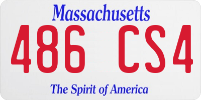 MA license plate 486CS4