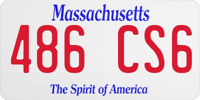 MA license plate 486CS6