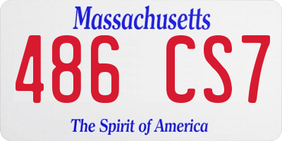 MA license plate 486CS7