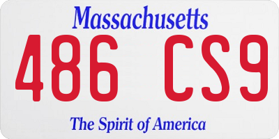 MA license plate 486CS9