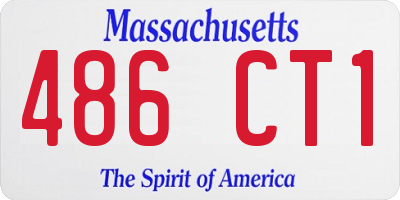 MA license plate 486CT1